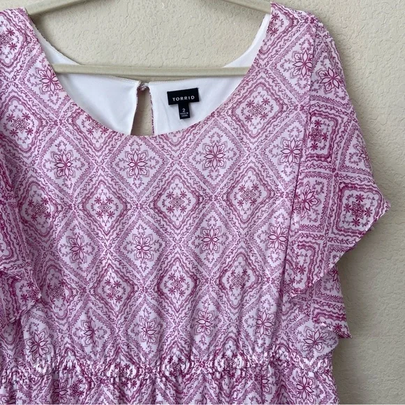 Torrid 2X Mini Chiffon Printed Skater Dress - Picture 6 of 13